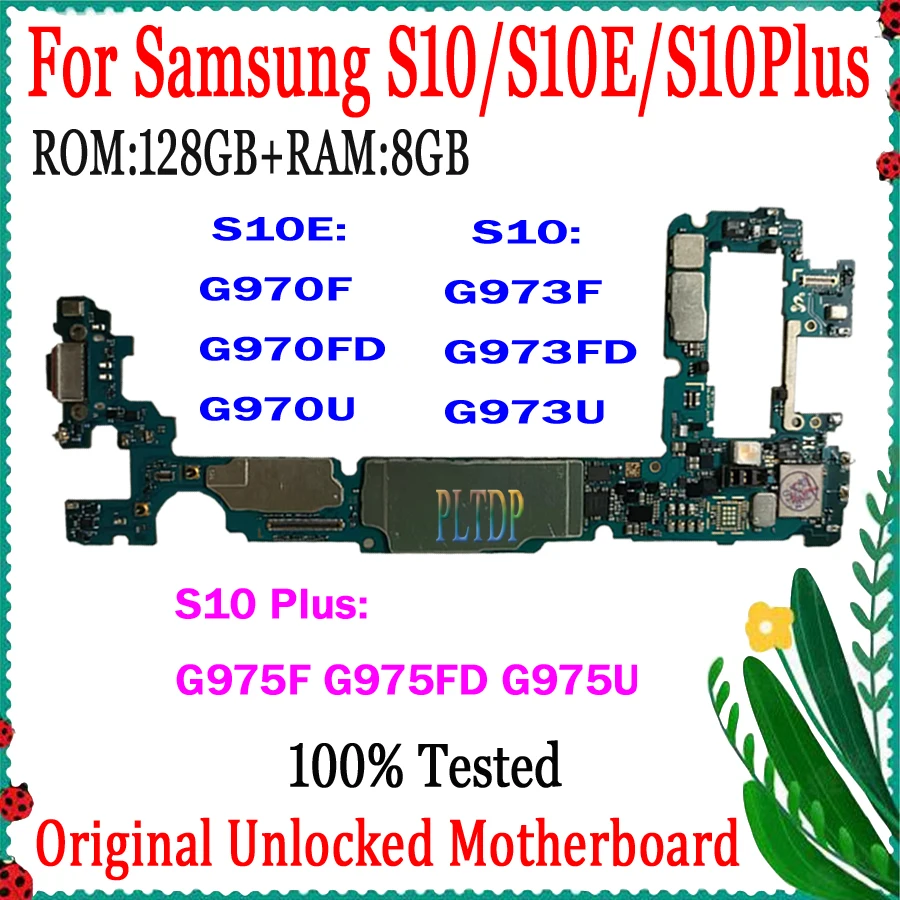 

100% Tested For Samsung Galaxy S10 Plus G975F G975FD G975U S10 G973F G973FD G973U S10E G970F G970FD G970U Motherboard Original