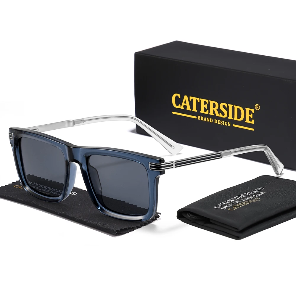 CATERSIDE Neue Männer Mode Sonnenbrillen Polarisierte Platz Einzigartige Tempel Design Sungeyewear Frauen Retro Outdoor Reise Gläser UV400 – Detail 14