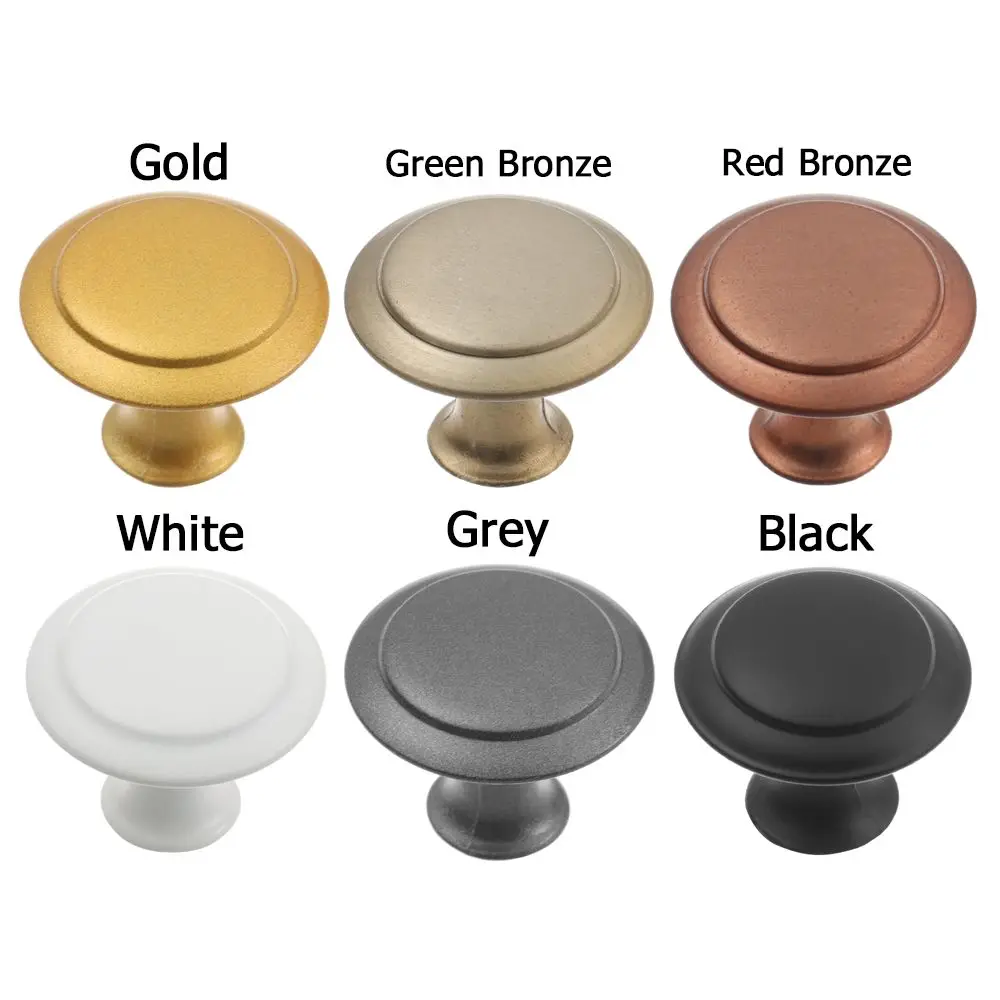 2Pcs 23/27/30mm round single-hole drawer furniture knobs kitchen bedroom cabinet wardrobe dresser pull metal handle screw hardware