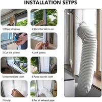 Joint de fenêtre AirLock pour climatiseur Portable 3/4M, plaque d'étanchéité en tissu Flexible, joint de fenêtre avec fermeture éclair et adhésif rapide 4