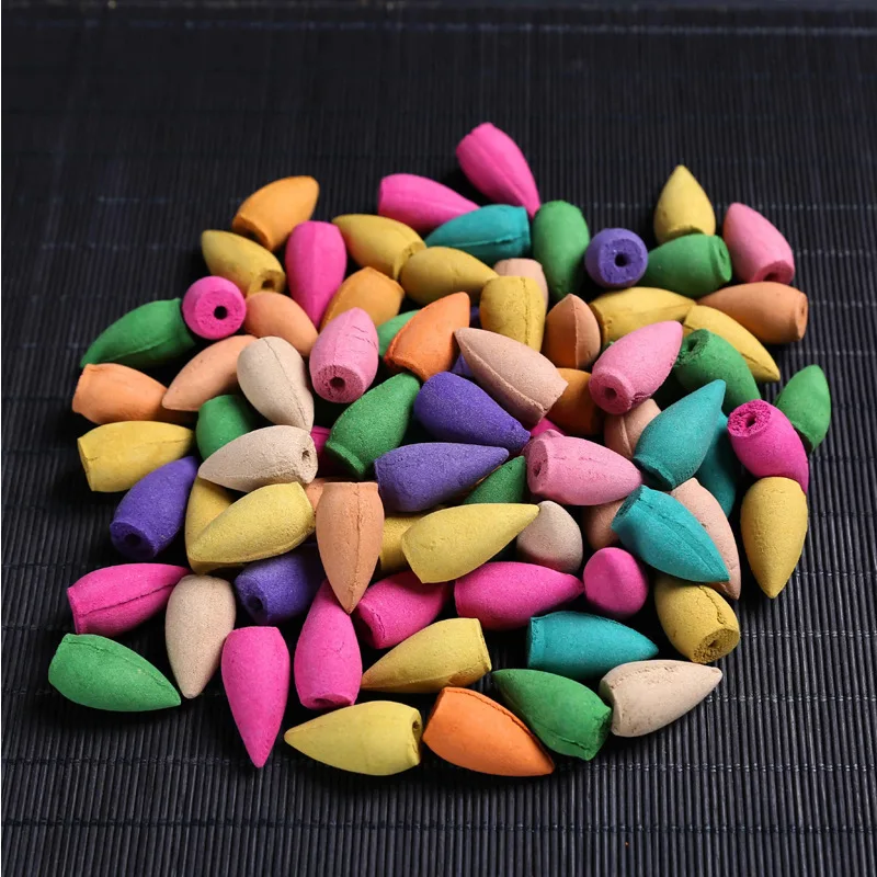 60/140/290PCS Backflow Incense Waterfall Smoke Cone Sandalwood Fragrant Aromatherapy Scented Indian Tibetan Spice Perfume Thus