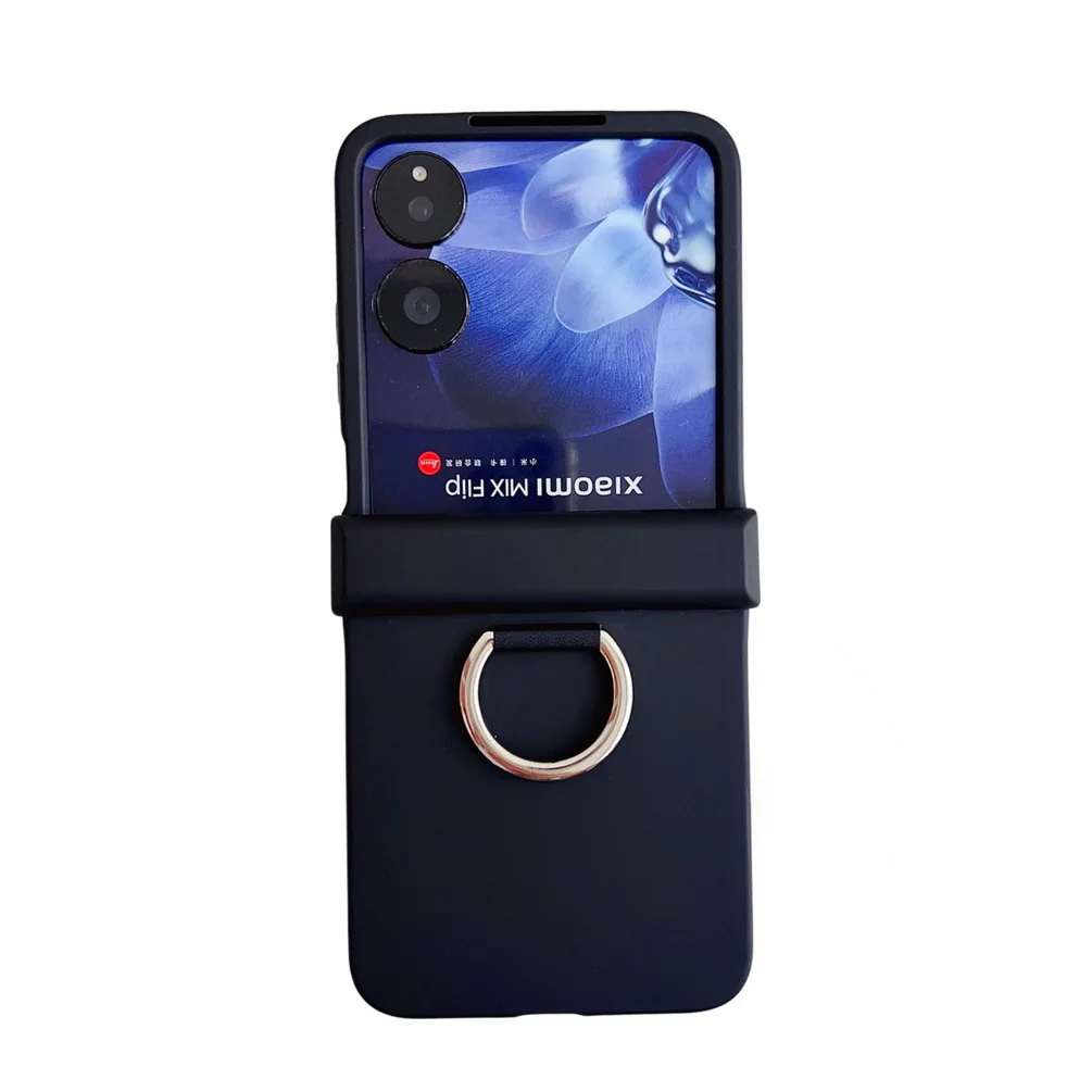 Candy Color Finger Ring Phone Case - Skin-friendly, Slim, Hard Cover with Camera Protection