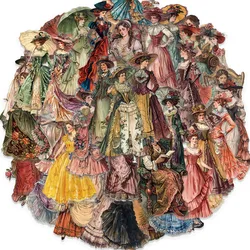 Vintage Character Decorative Sticker Set - 50PCS for Personalization & DIY Crafts (50PCS)
