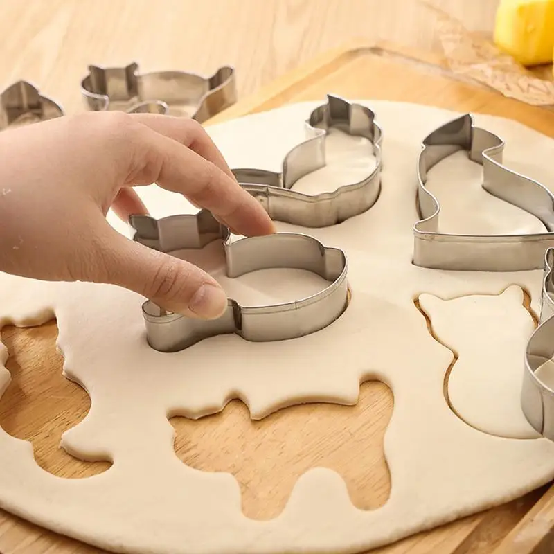 

Cat Cookie Cutter Stainless Steel Cat Cookie Mousse Ring Mold Mini Funny Cartoon Cookie Molds Cooking Cutters for Cookies cake