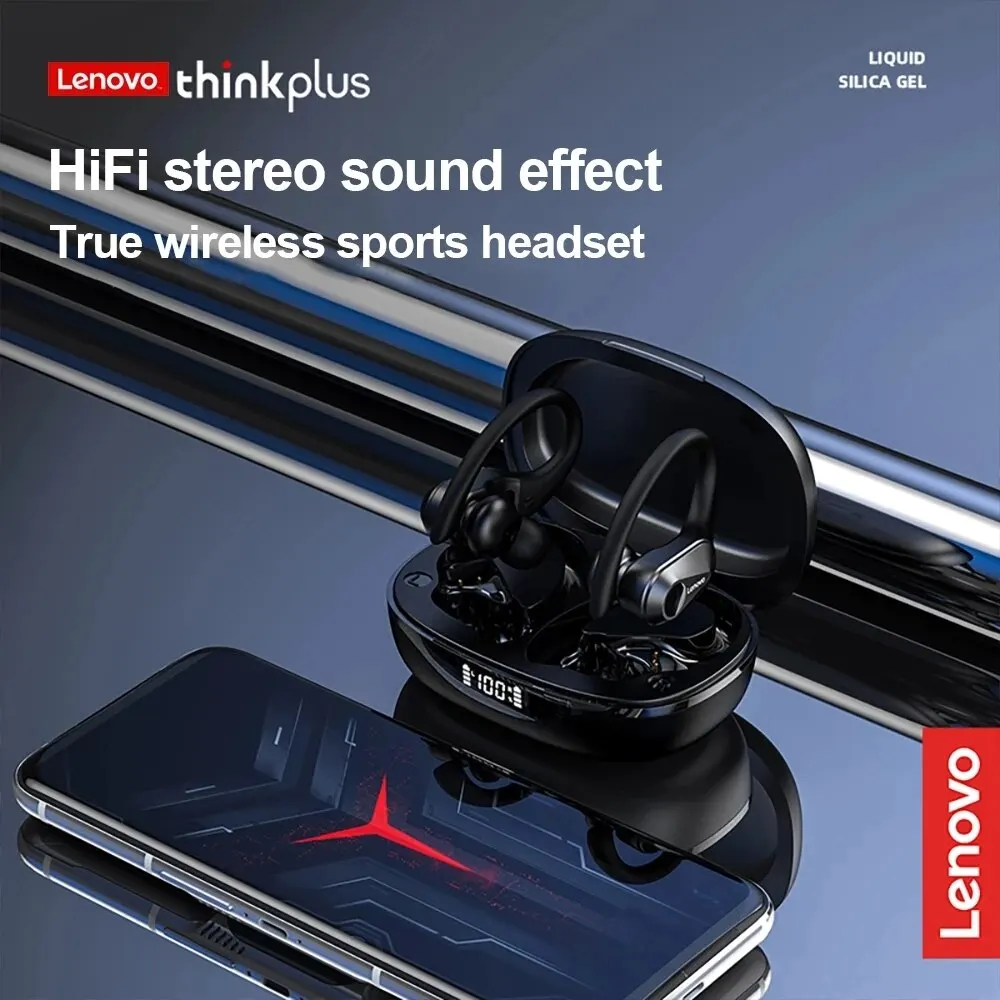 Lenovo LP75 Sports Wireless Earphones with Mics,Button Control, LED Power Display,Hifi Stereo Sound Bluetooth 5.3 TWS Headphones 2