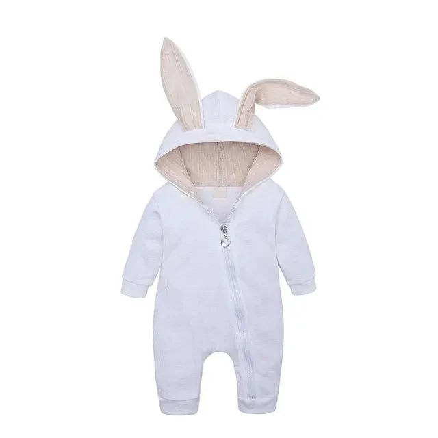 

White Blue Autumn Newborn Baby Clothes Bunny Baby Rompers Cotton Hoodie Newborn Girl Onesies Fashion Infant Costume Boys Outfits