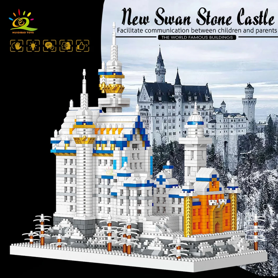 창의적인 중세 성 MOC 블록 다이아몬드 벽돌 세트, 매직 스쿨 모델, 성인 및 어린이 크리스마스 선물, DIY 플라스틱 장난감