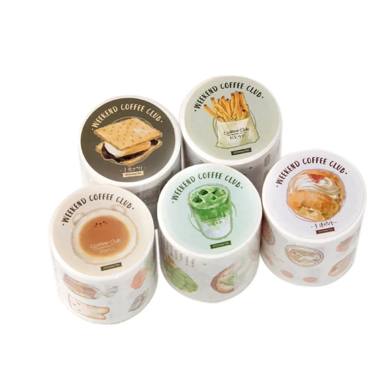 1pcs/1lot 장 접착 테이프 주말 커피 클럽 마스킹 테이프 스크랩북 DIY 종이 일본어 스티커