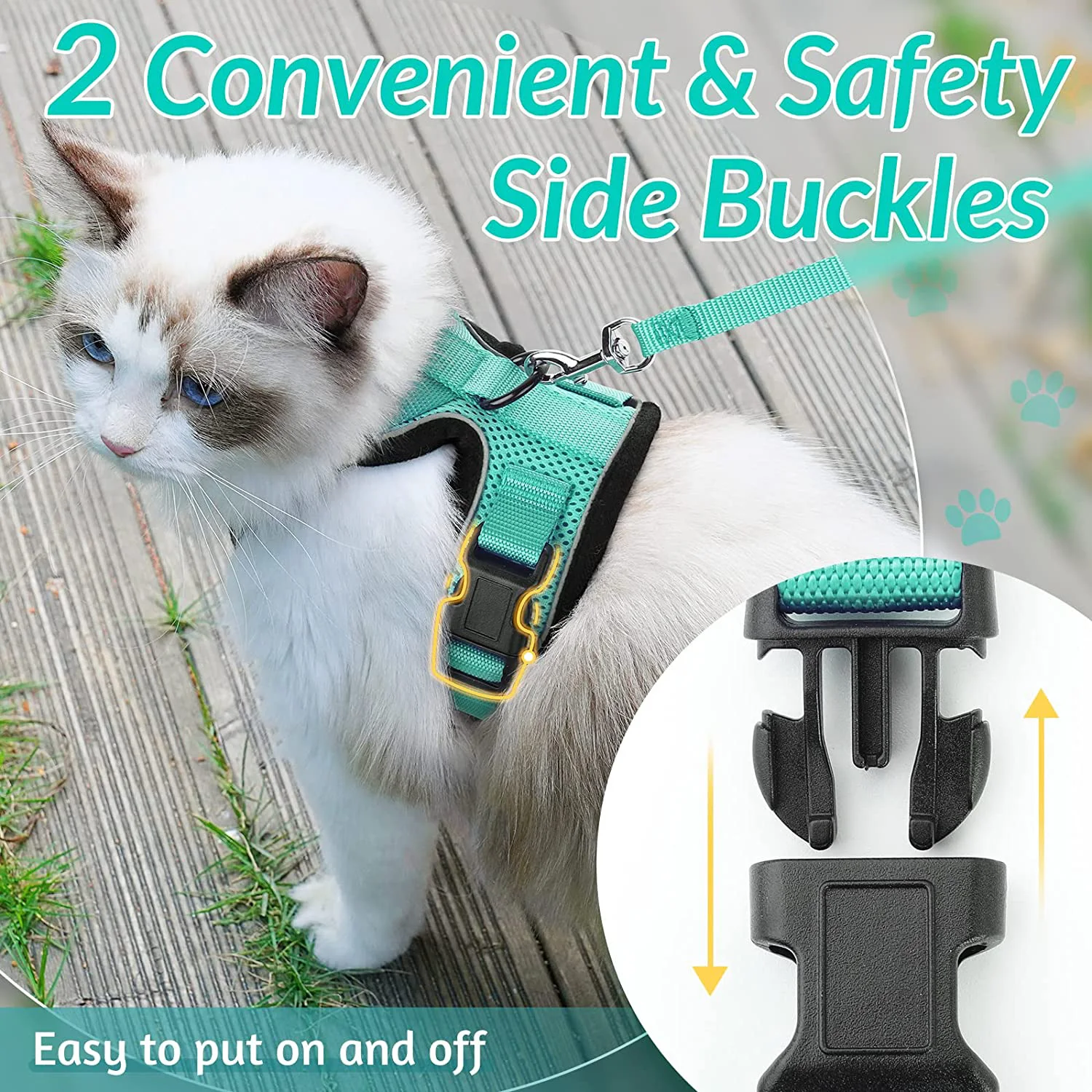 Escape Proof Cat Harness and Leash - Adjustable Soft Vest for Walking