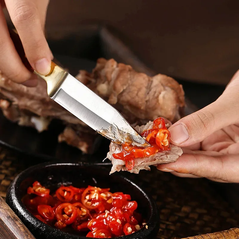 Kitchen Knife Wooden Handle Meat Cleaver Stainless Steel