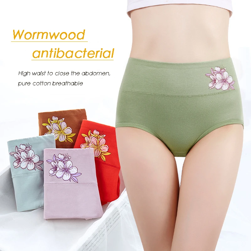 

New Winter Women Underwear Plus Size Combed Cotton Panties High Waist Abdominal Briefs Female Antibacterial Breathable Lingerie