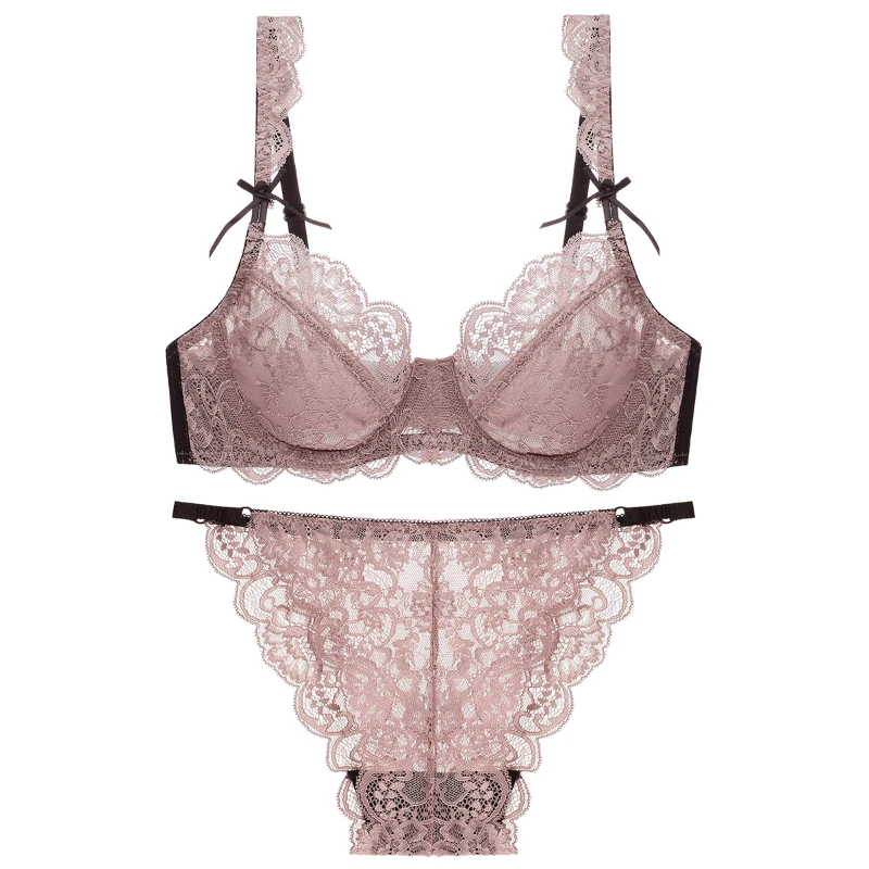 

Underwear Suit Europe & America 2023 Summer New Comfortable Soft Lace Style Simple Sexy Ultra-thin Transparent Bra Set