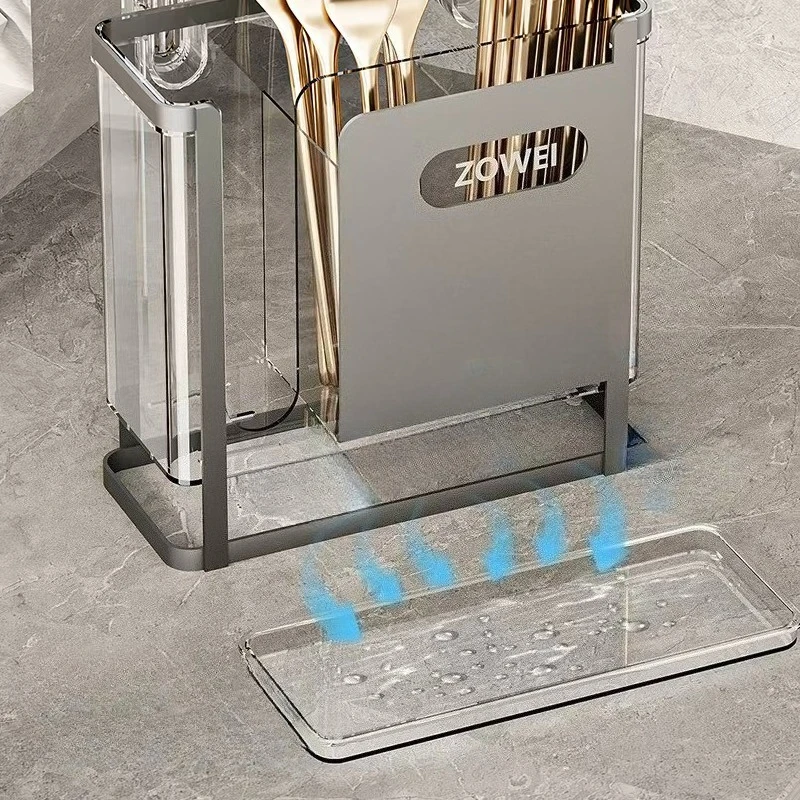 New Household Suction Cup Chopsticks Storage Basket Without Holes Hanging Wall Chopsticks and Spoons Storage Draining Stand