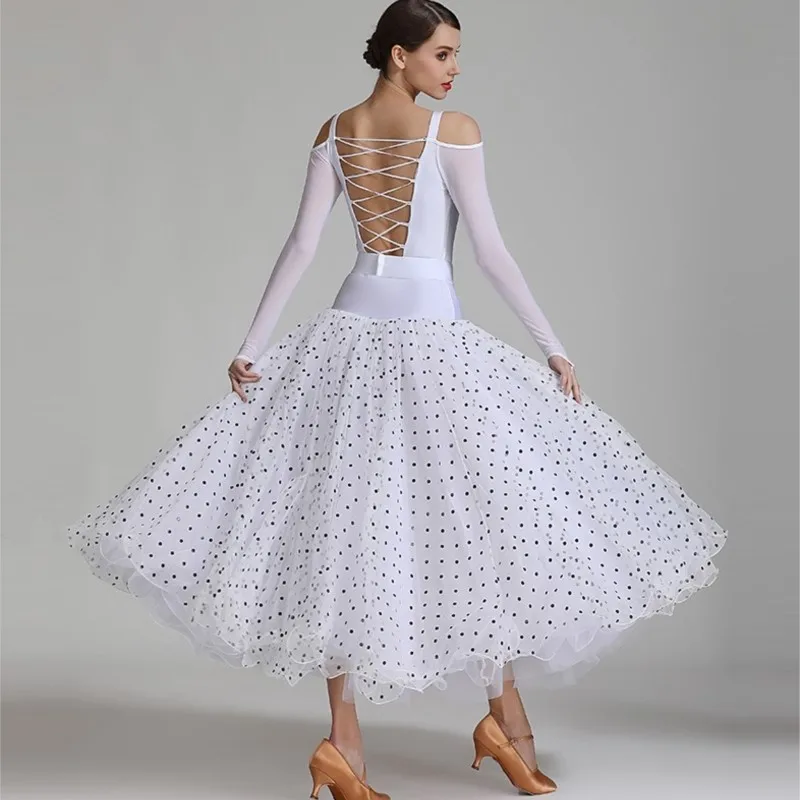 

New Coming High Quality Sexy Women Girls Dance Wear White Ballroom Dress