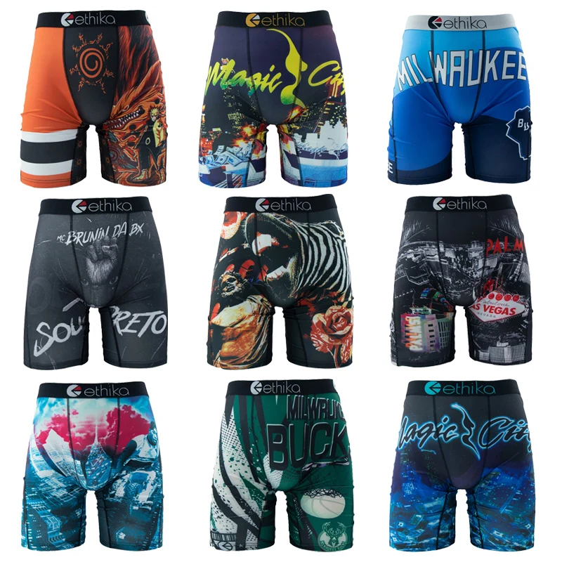 Men Underwear Boxer Cueca Male Panties Lingerie Men Underpants Boxershorts Boxerbriefs Fashion Print Plus Size Men's Boxers