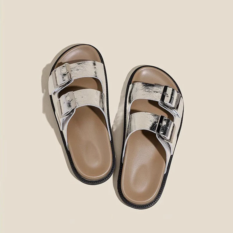 Fashion Flat Designer Sandals Summer Casual Sandals Female Platform Sandals Thick Flat Sandals Tourism Beach Shoes Size 35-40
