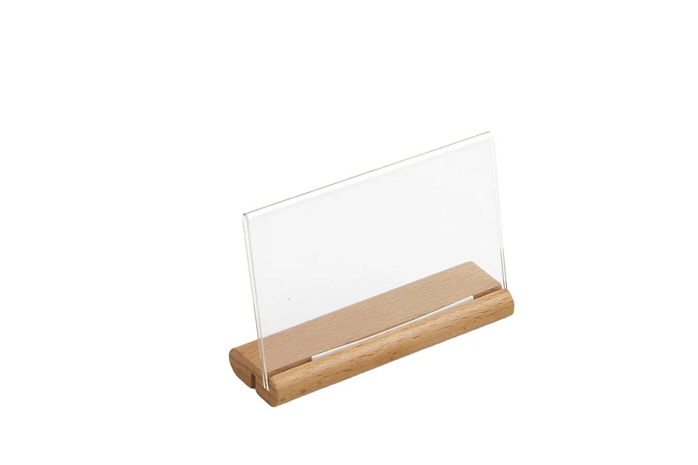 100 x 100 mm Acryl-Schild aus Buchenholz, schräger Tisch, Menü, Produktpreis, Flyer-Display, Namenskartenhalter, Ständer – Detail 11