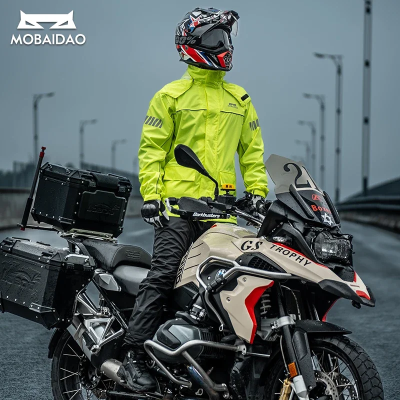 Men Women Adult Outdoor Split Motorcycle Raincoat Waterproof Night Reflective Riding Raincoat Bicycle Moto Cycling Pants Jacket