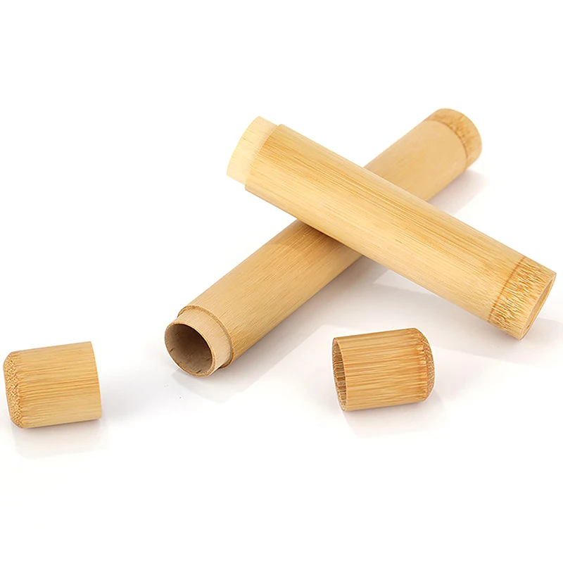 Natural Bamboo Case Eco Friendly Toothbrush Bamboo Tube 21cm For Adult Toothbrush Case Hand Made Tooth Brushes Accessories toothbrush holder toothbrush case