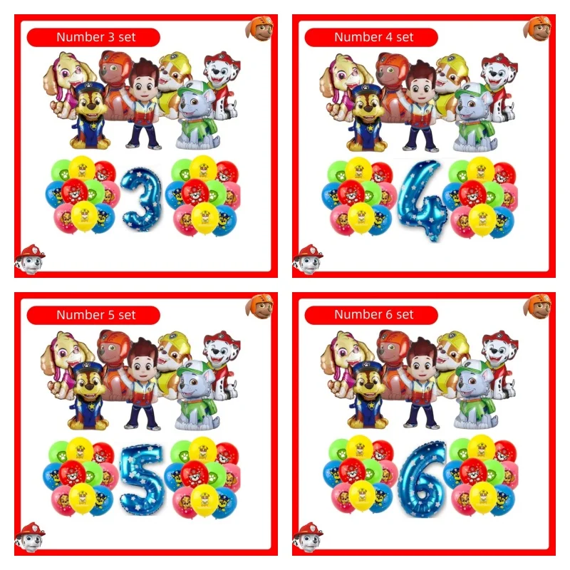 Paw Patrol Birthday Party Decoration Tableware Paw Patrol Theme Party Supplies Balloons Cup Plate Tablecloth Banner Background