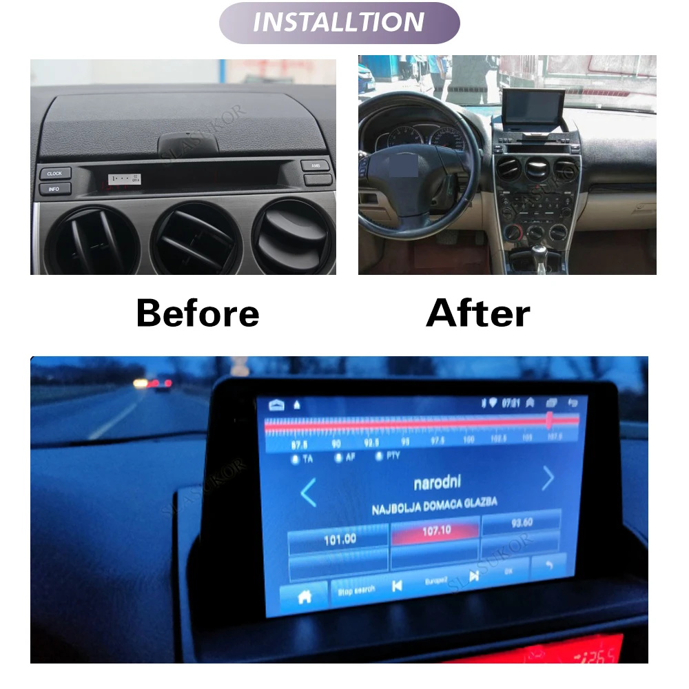 9 For Mazda 6 2004-2015 ڵ  ÷     Ʈ ŰƮ Facia г  ÷̾