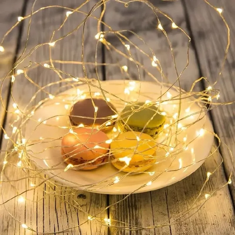 LED string lights 1M/5M/10M/100 LED Starry String Fairy Light USB Lights Fairy Micro LED Transparent Wire for Party Christmas Wedding 6 Colors led fairy lights string lights decorative lights