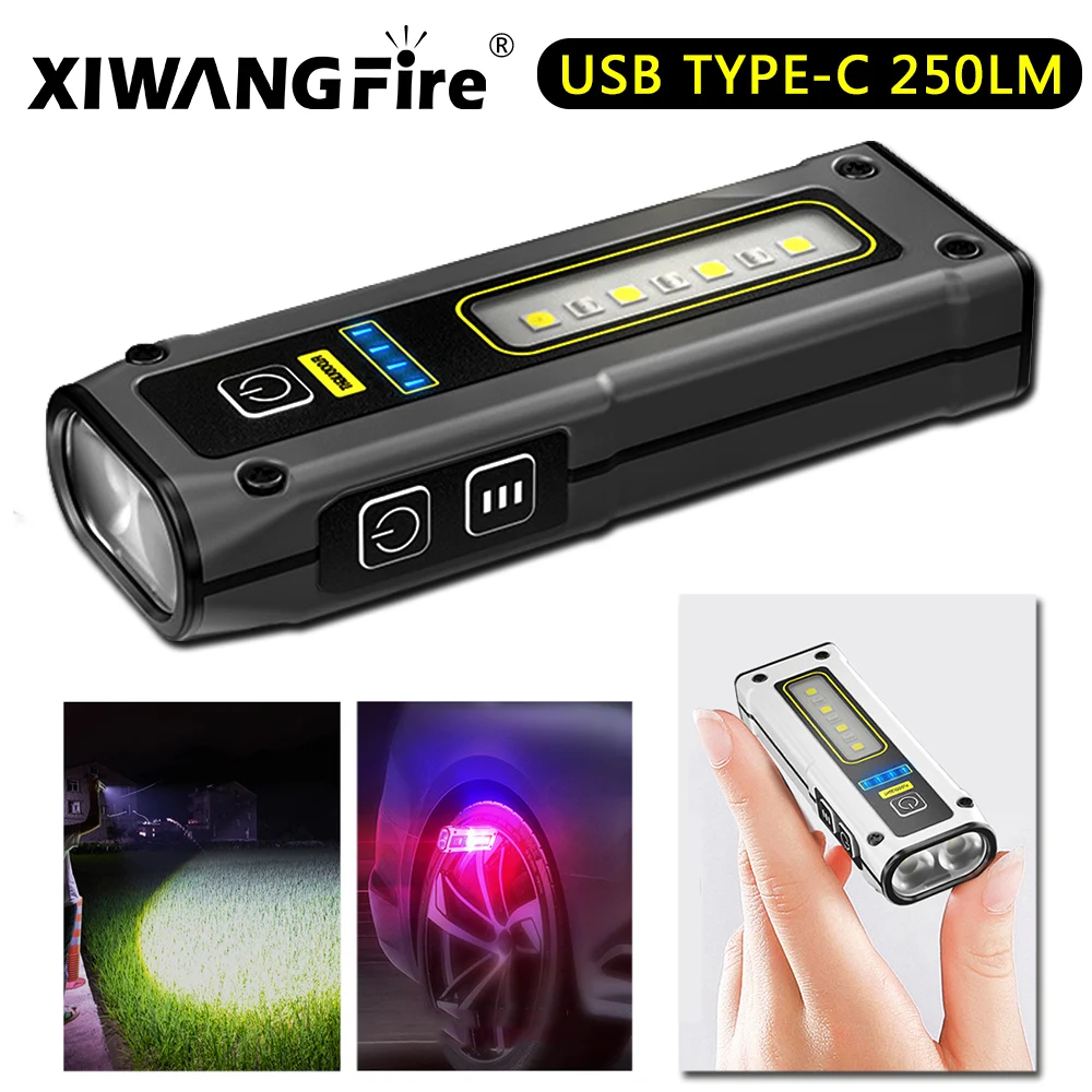 

USB Rechargeable COB Work Light LED Flashlight Power Bank 18650 Portable Camping Lamp with Magnet Waterproof Tent Lights