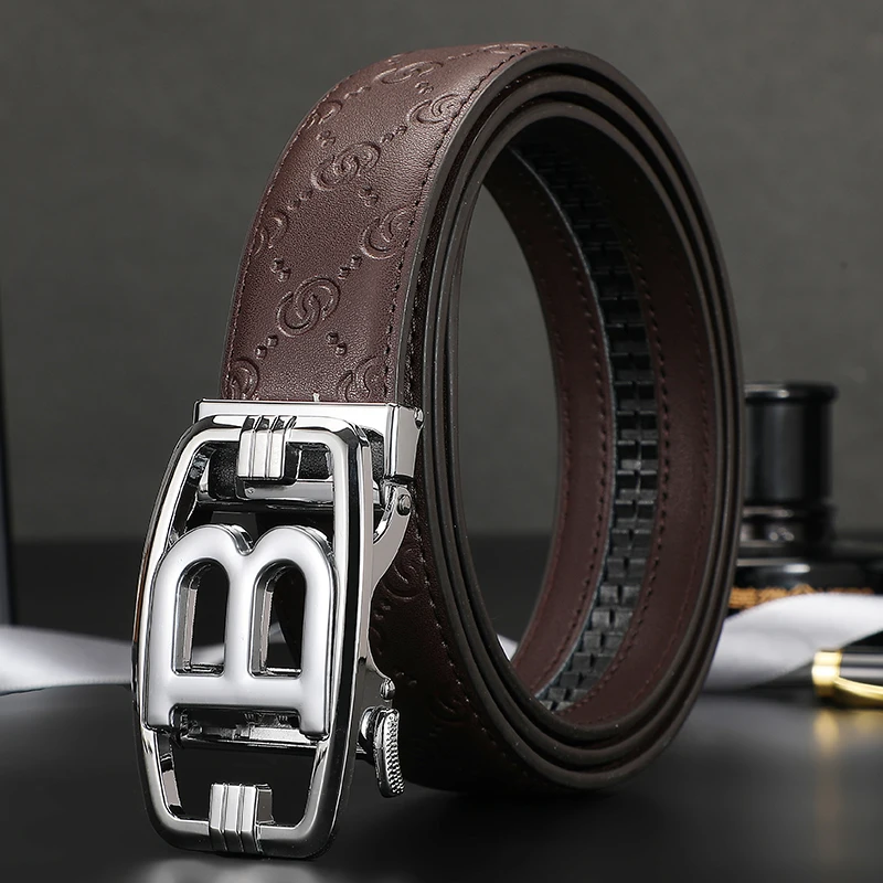 High QualityGenuine leather Belt Men Luxury Brand Designer fashion Belts for Men Strap Male Metal Automatic Buckle military web belt