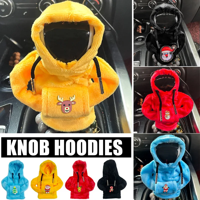 Christmas Hoodie Car Gear Shift Cover Fashion Gearshift Hoodie Gear Shift Knob Manual Handle Sweatshirt Change Lever Cover