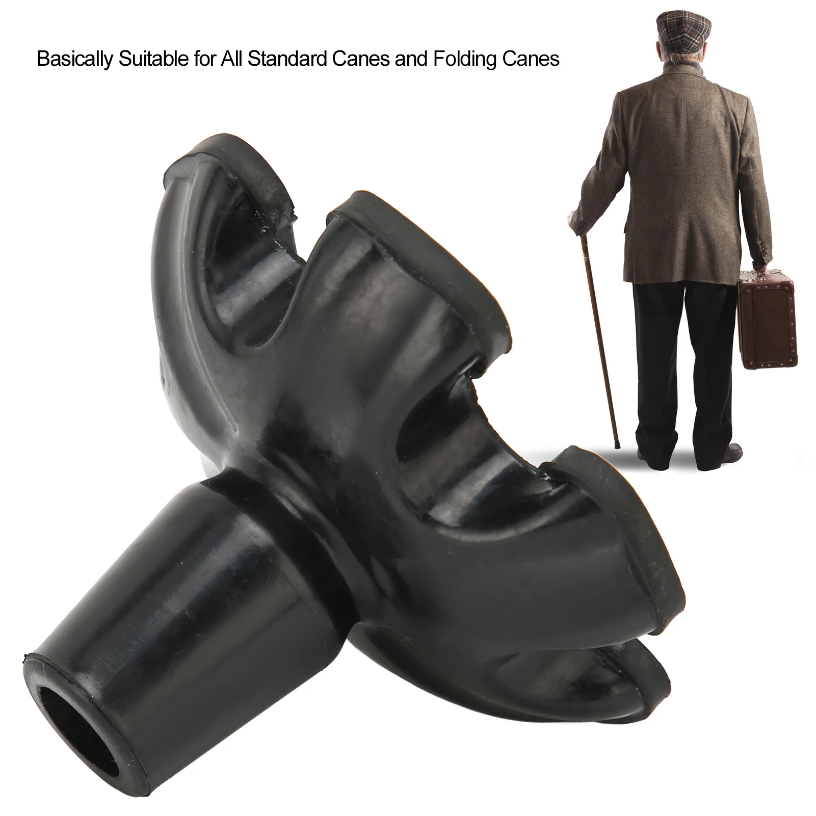 Walking Cane Underarm Crutches Cane Tips 6 Pillar Design Nonslip Rubber 19mm Crutch Tips Walking Stick Shooting Stick Crutch Crutches Accessories