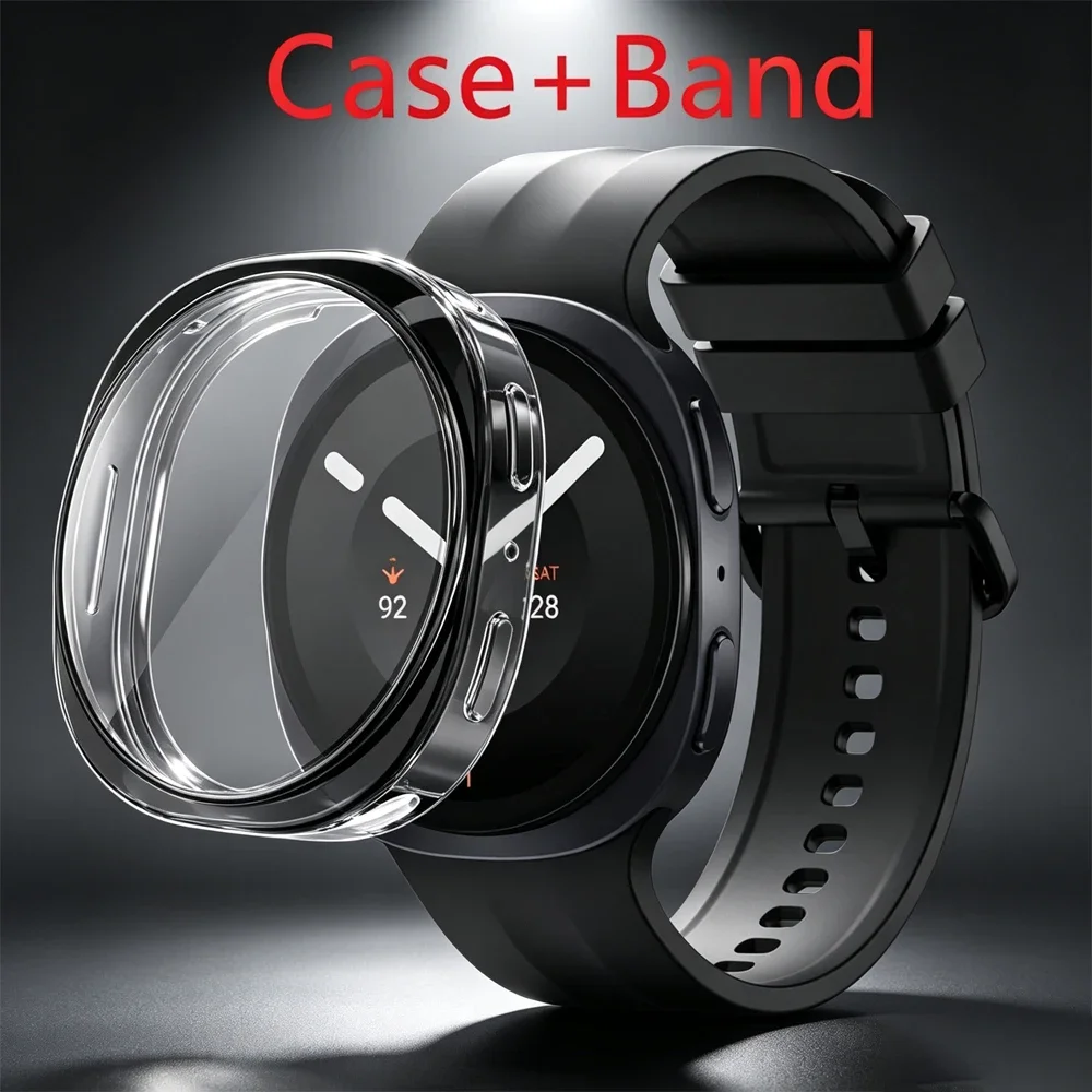 Enhanced Silicone Sport Band with TPU Cover for Samsung Galaxy Watch - Premium Wristband & Protective Case Set
