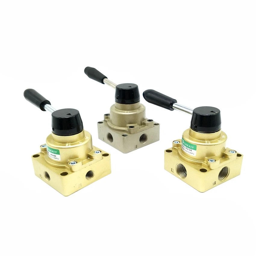 

HV Series Hand Lever Valve 4 Ports 3 Position Control Mechanical Valve HV-02 1/4'' HV-03 3/8'' HV-04 1/2''