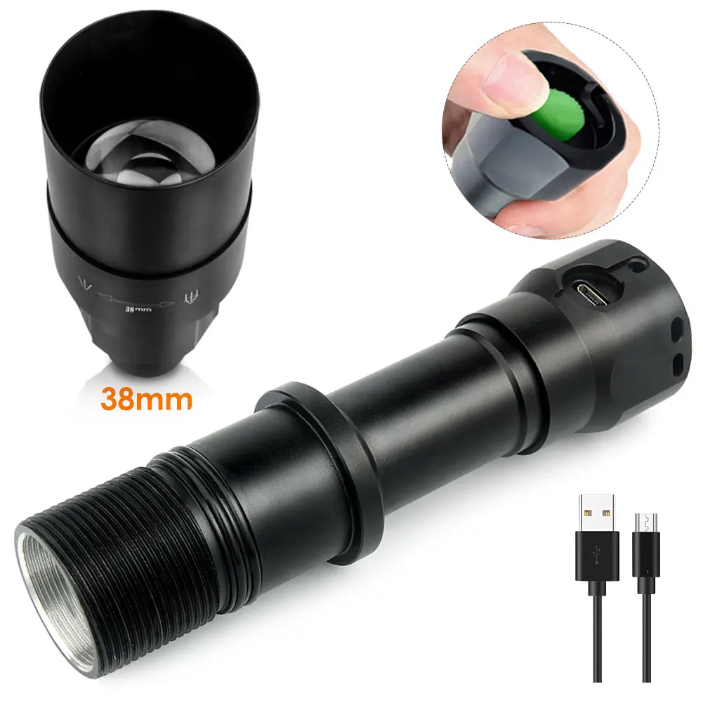 

UniqueFire 1605 5W IR 850nm Rechargeable LED Flashlight 3 Mode Zoomable Infrared 38mm Lens Torch for Night Vision Scope Weapon