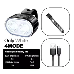 USB Rechargeable LED Bike Light Set - Waterproof Front and Rear Cycling Lights (Headlight)