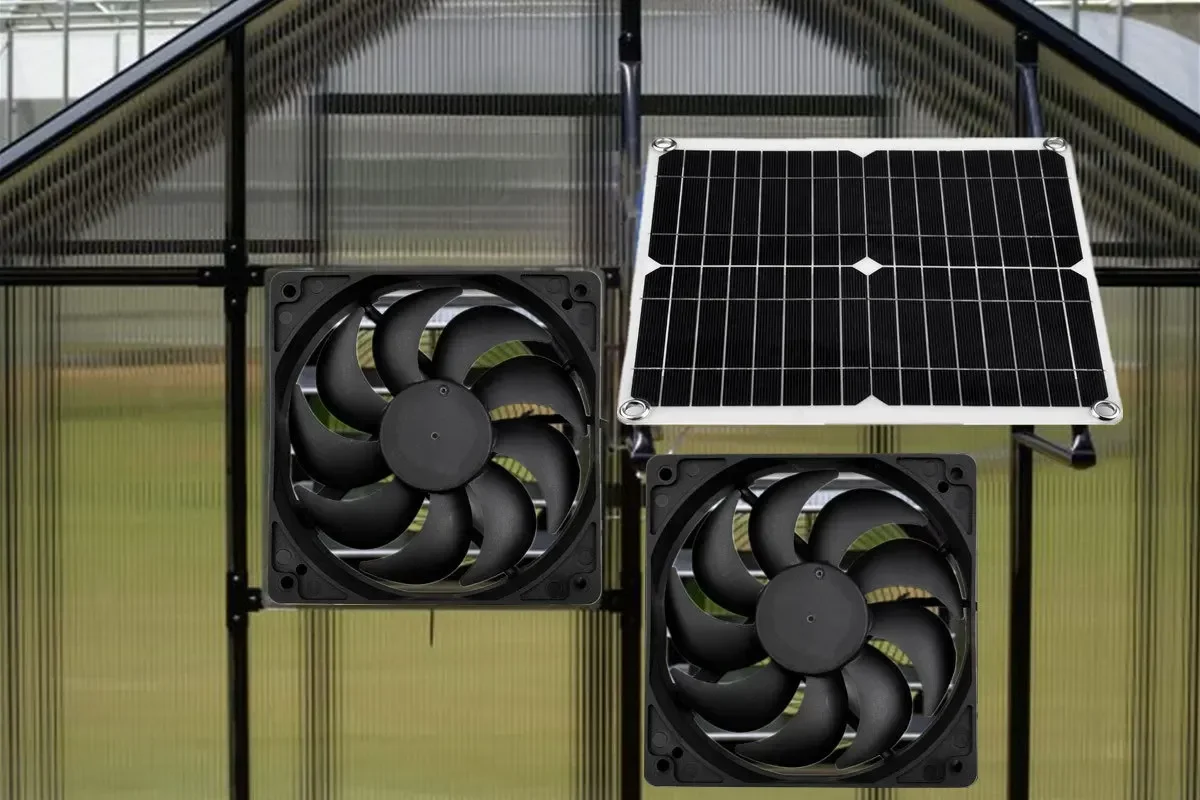 พัดลมระบายอากาศพลังงานแสงอาทิตย์ 8 นิ้ว 500W ระบบอัจฉริยะ