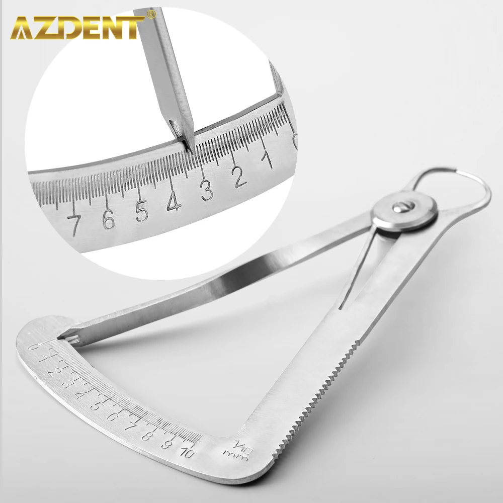 

AZDENT Dental Measuring Calipers 1/10mm Gauge Ruler Length Thickness Measurement Stainless Steel Tools