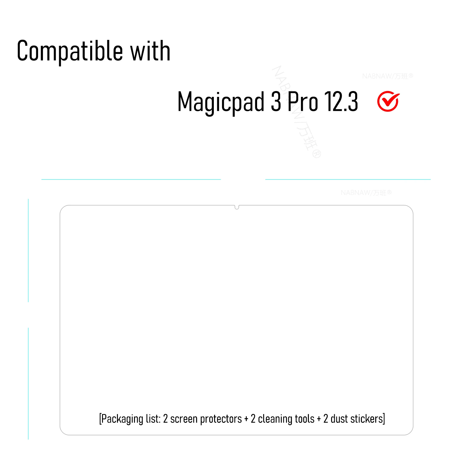 Premium 12.3 Tempered Glass Screen Protector - Ultra Durable Damage-Proof Cover, 2-Pack