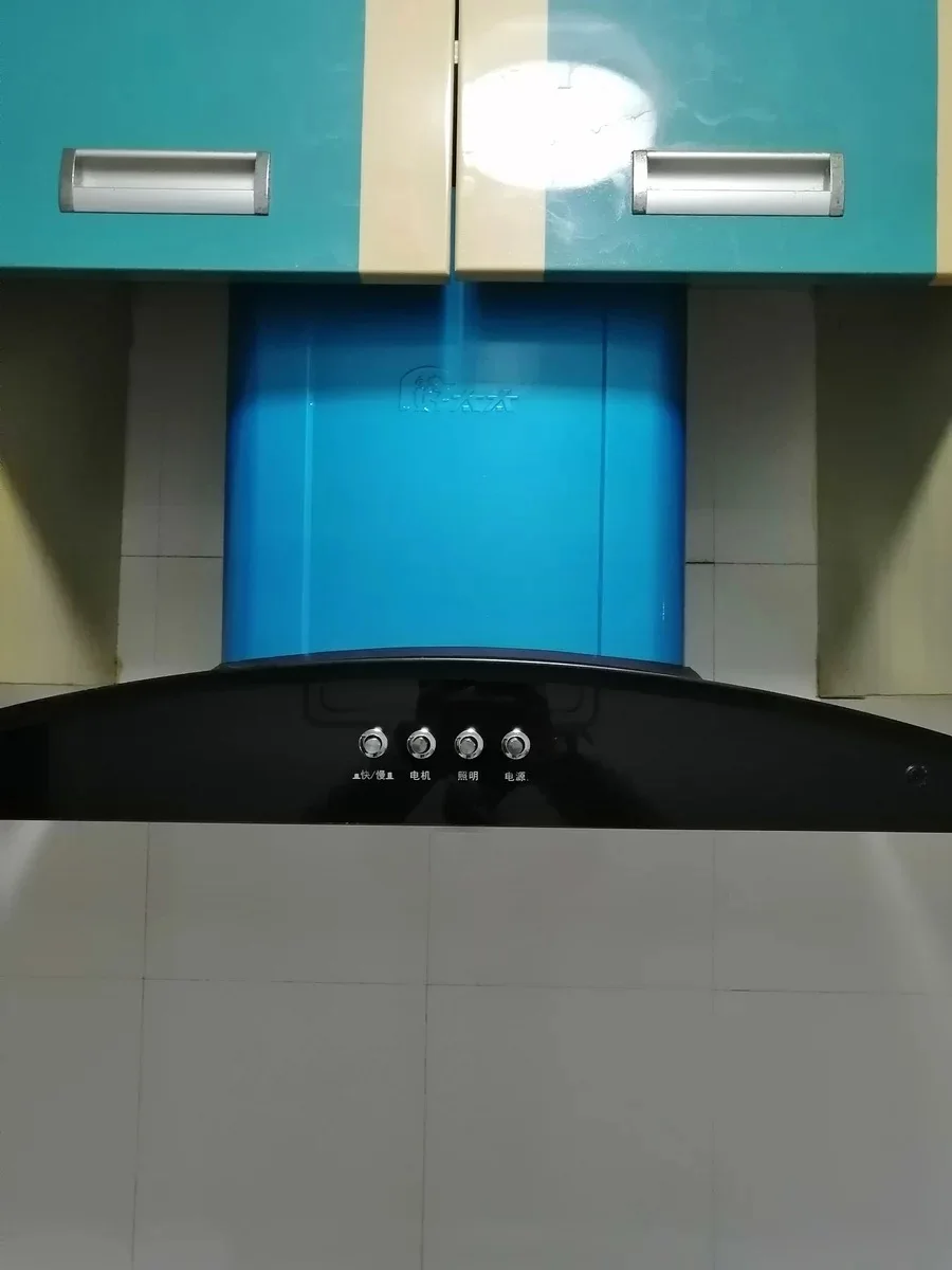 90cm Island Range Hood with Low Noise Vertical Chimney Extractor Home Appliance Kitchen Cooker Hood LED Light Copper Housing 4