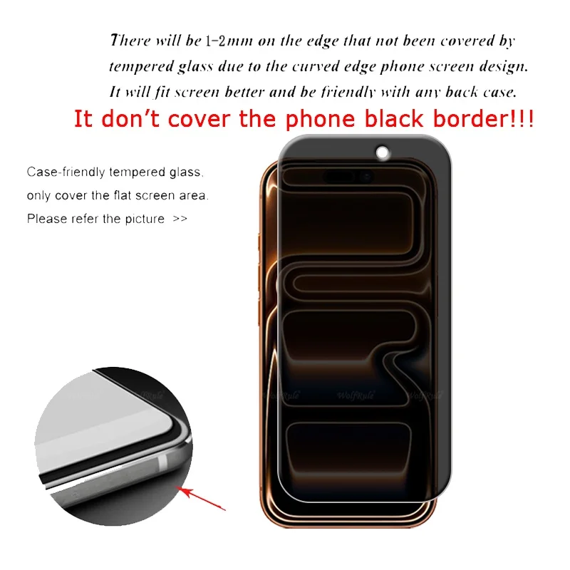 Ultimate 6-in-1 Privacy & Protection Tempered Glass Screen and Lens Protector, 9H HD Anti-Spy