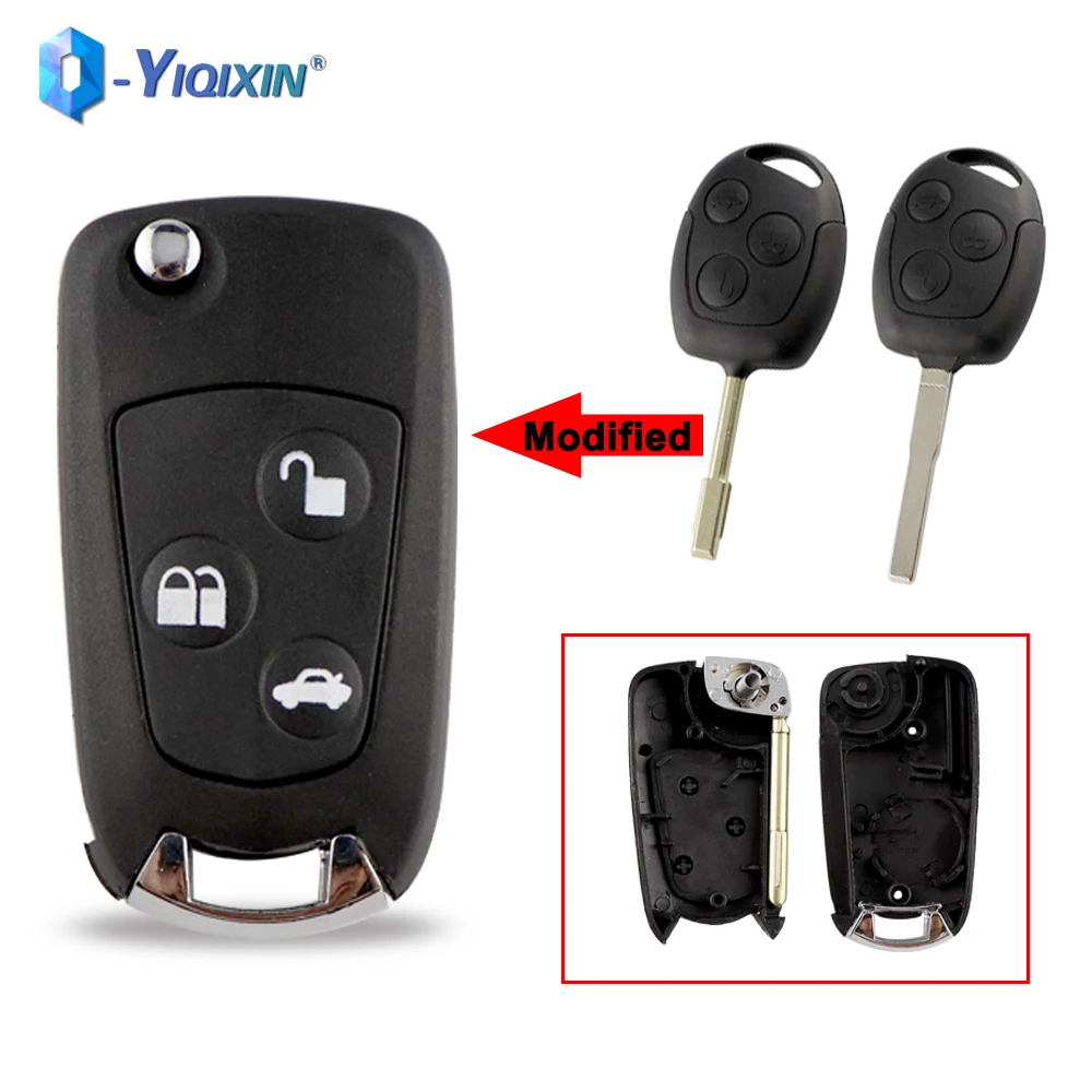 YIQIXIN 3 Buttons Modified Replacement Fob Case For Ford Focus Mondeo Fiesta Flip Remote Key Shell C-MAX Fusion Transit KA Suit