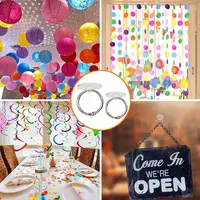 10pcs Self Adhesive Ceiling Hook 2/3cm Hanging Hook with Binding Ring Clear Wall Hook Decor for Christmas Party Kitchen Bathroom 2