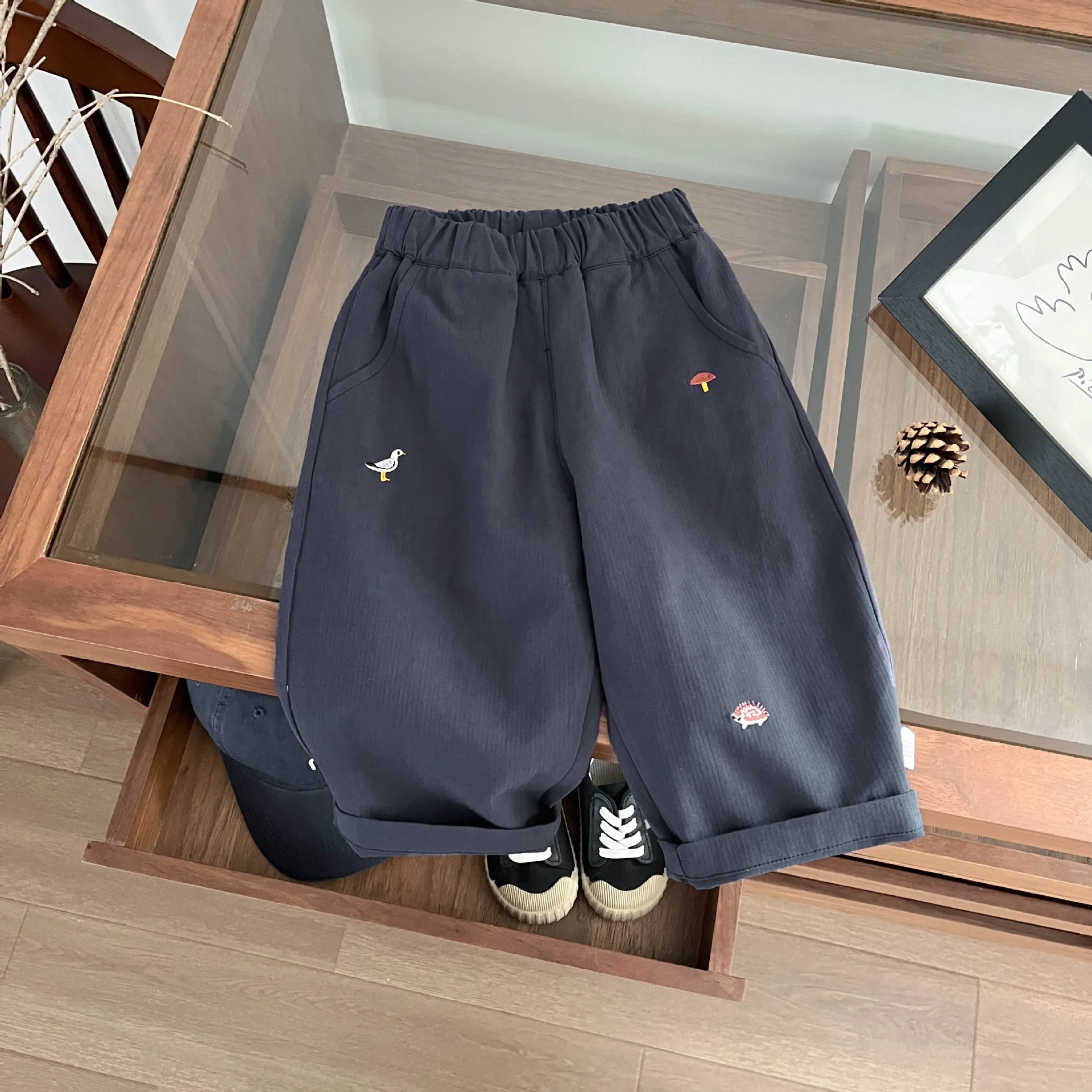 2025 Autumn New Baby Casual Pants Cartoon Embroidery Fashion Boys Versatile Trousers Infant Girl Loose Pants Children Clothes 6