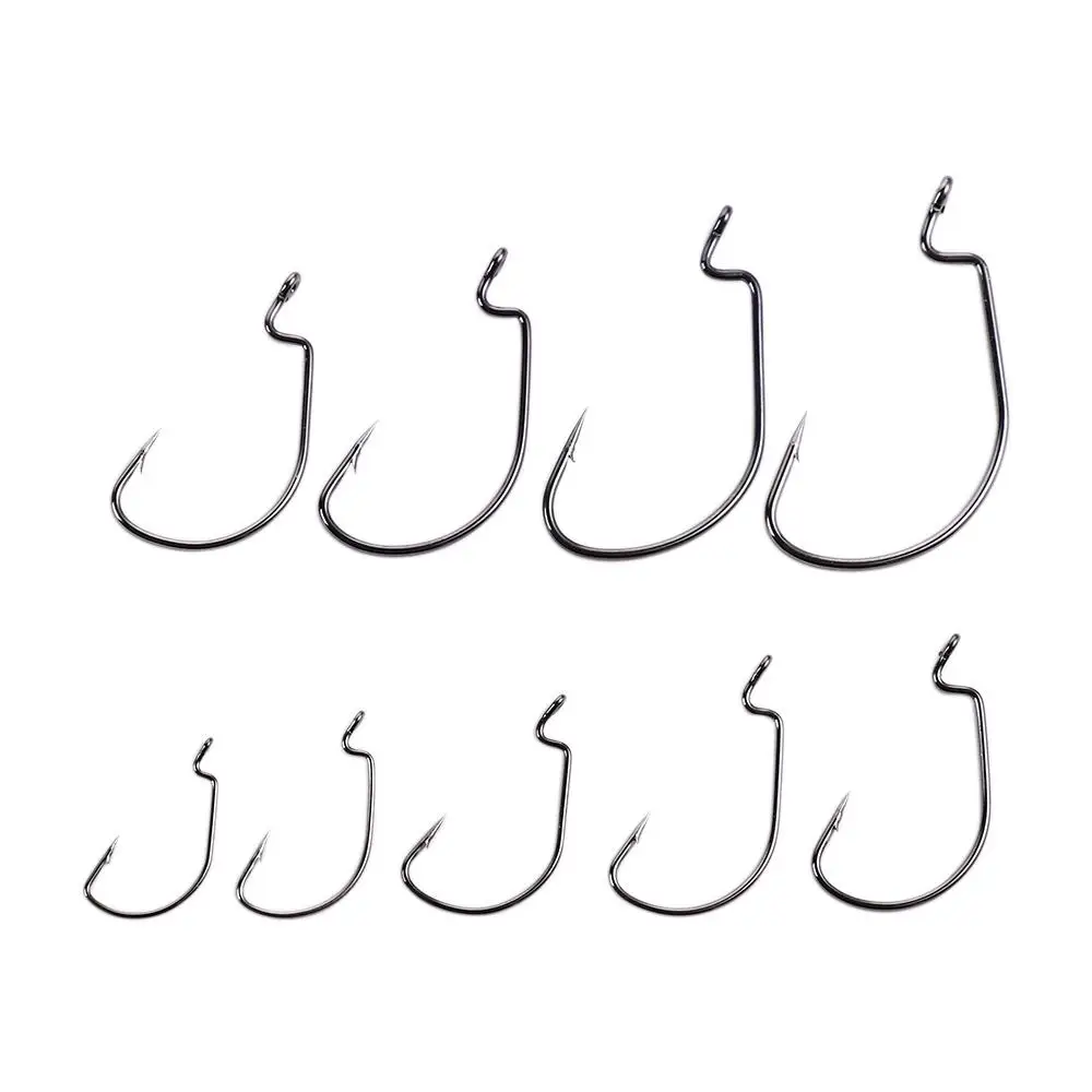 

High quality Fishing Gear 6#-5/0 High Carbon Steel 50pcs/lot Fishhooks Soft Lure Jerk Fishing Soft Worm Hooks Crank hook