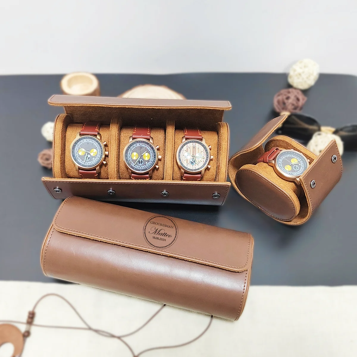 Watch Storage Box Travel Watch Case Roll Organizer For Men
