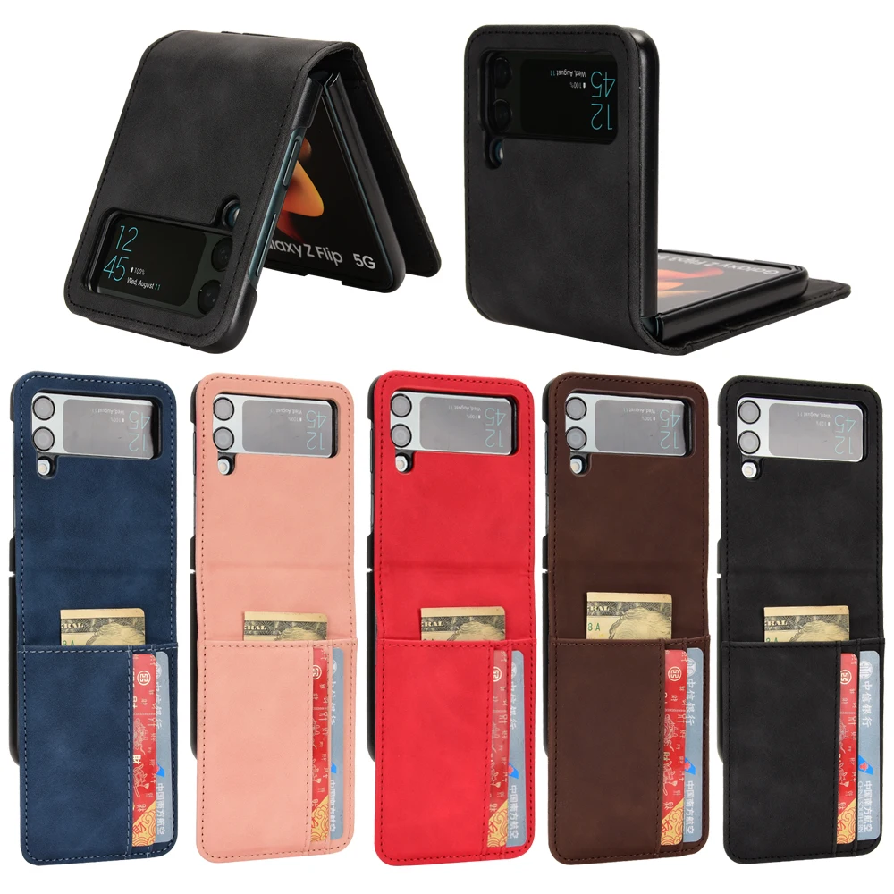 Per Samsung Galaxy Z Flip 4 5G Custodia In Pelle Portafoglio In Pelle Flip Multi-Card Slot Cover Per Samsung Z Flip 4 Flip4 Custodia Per Telefono