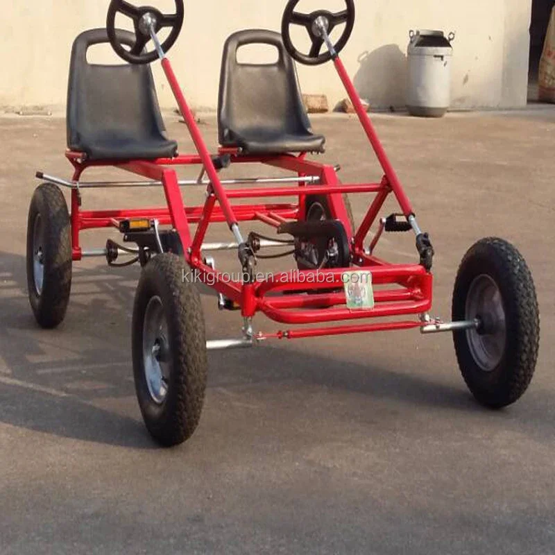 Heavy Duty Adult Go Kart 4-Wheel Pedal Car, Customizable Plastic Outdoor Recreation Cart, Bulk Discounts for Amusement Parks