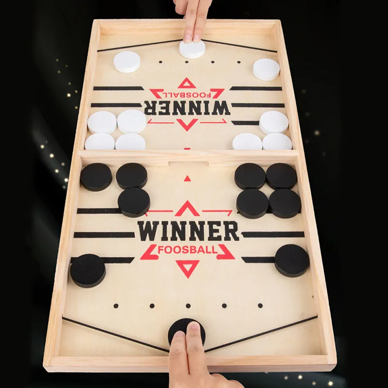 Two Players Against Wooden Billiard Board Game Fun Family Parent-Child Interactive Catapult Competitive Educational Set Toys 3