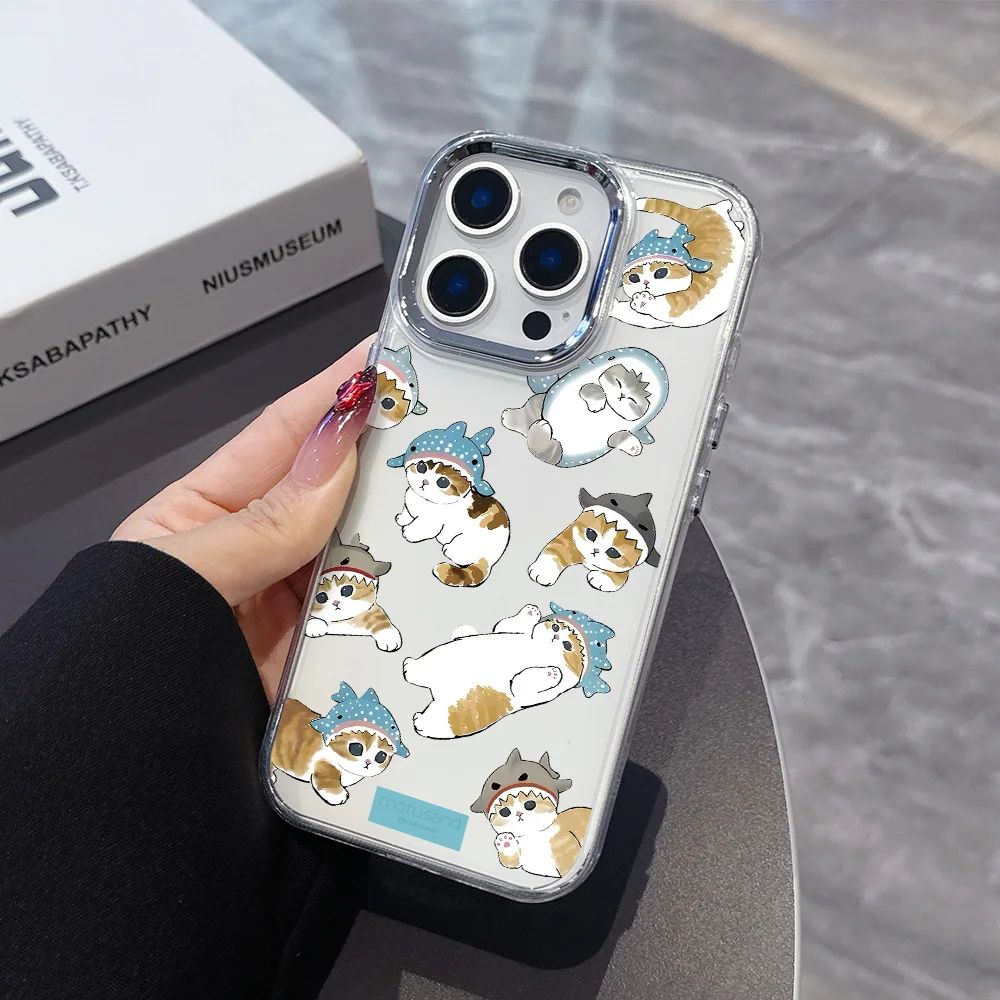 Whimsical M-Mofusand Cat Transparent Phone Case – Soft Silicone TPU Back Cover