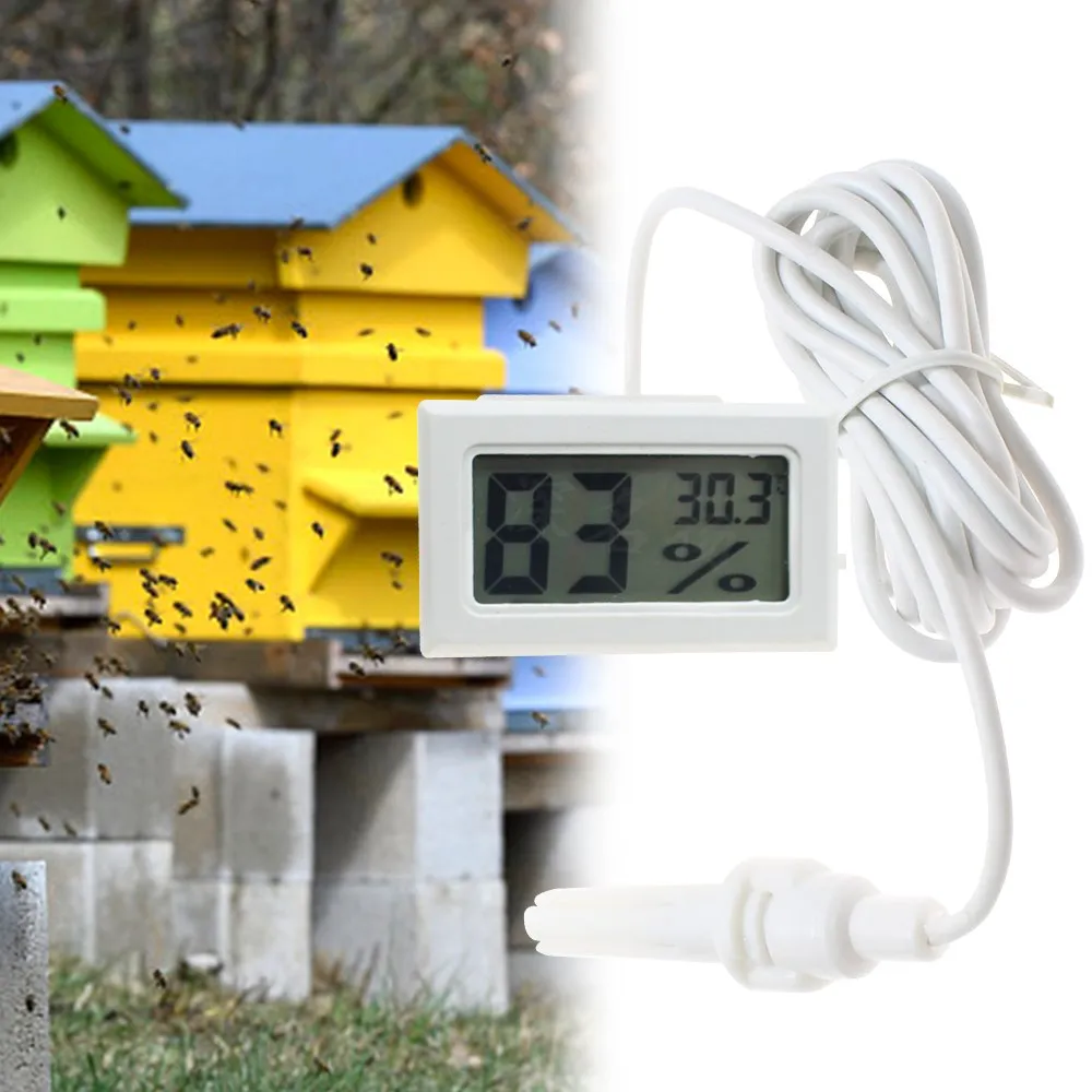 Honeycomb Round Wall Thermometer with Bee Temperature Indicator