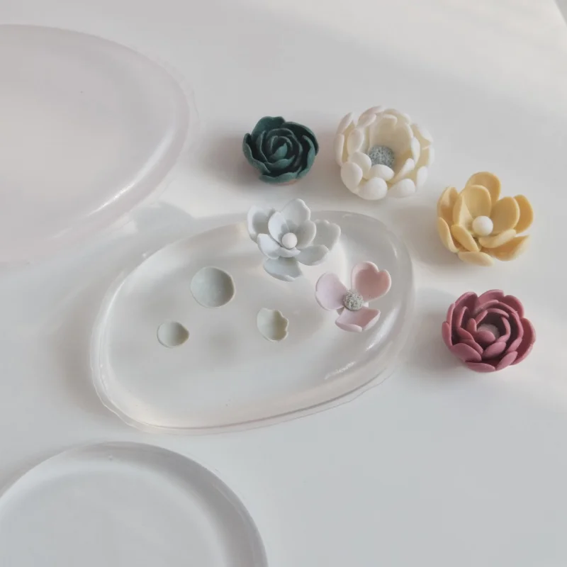 Pottery Tool Soft Silicone Pad Modeling Dotting Tool Polymer Clay Mold For DIY Ins Earrings Handicrafts Petal Making Accessories flower silicone mould silicone mold pottery tools clay tools clay accessory